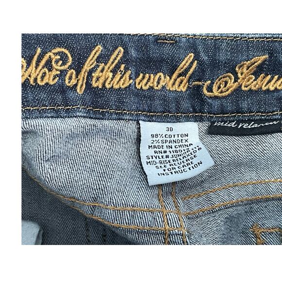 Not of This World Jesus Jeans Size 30 Low Rise Bootcut Baggy 90s Western - Picture 7 of 7